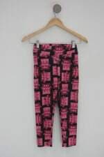  Calça Legging capri eminina preta estampada
