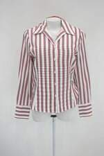 Camisa jones new york feminina branca listrada com Nervura