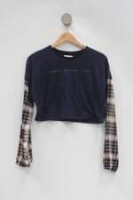 Blusa Infantil charpey azul com recorte