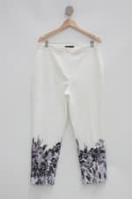 Calça de tecido renner feminina branca estampada