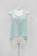 Regata boah feminina azul com Barra Mullet e Transparência