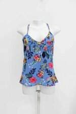 Regata feminina azul estampada