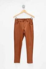 Calça de tecido feminina marrom