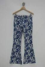 Calça de tecido costume feminina estampada