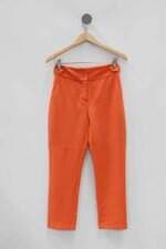 Calça de tecido pa feminina laranja