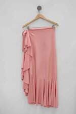 Saia feminina rosa com Babado e Assimetria