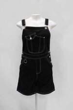  macacao Jardineira feminino preto