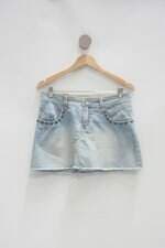 Saia Jeans Basthianna feminina azul com Aplique
