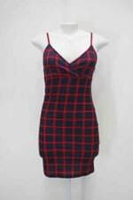 Vestido shein feminino vermelho com listras