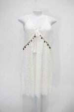 Vestido talita kume feminino off-white com Renda e Aplique