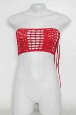 Corset la perla feminino vermelho com Transparência e Tiras