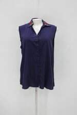 Regata feminina azul com Bordado