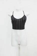 Regata cropped  shein feminina preta listrada 