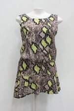 Vestido m officer feminino estampado com Forro e Faixa na Cintura