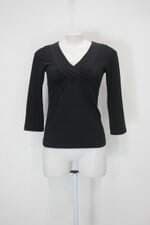 Blusa feminina preta com Pregas