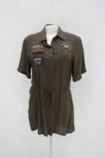 Camisa feminina marrom com Patch