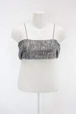 Top feminino prata com Aplique
