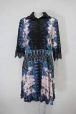 Vestido jany pim feminino estampado com Renda e Forro