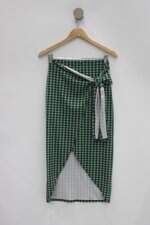 Saia feminina estampada com Faixa na Cintura e Sobreposição