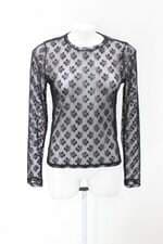 Blusa de renda c&a feminina preta com Transparência sem forro
