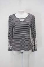 Blusa viva feminina listrada com Silk