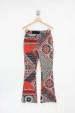 Calça de tecido stroke feminina estampada