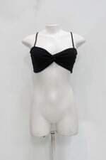 Cropped feminino preto com Franzido