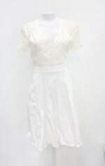 Vestido de renda com Recortes feminino branco
