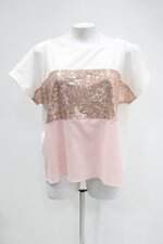 Blusa quintess feminina branca com Recortes e Paetê