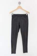 Calça de tecido feminina cinza com Aplique