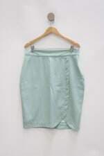 Saia nitido feminina verde com Forro