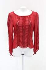 Blusa nitrogen feminina vermelha com Renda