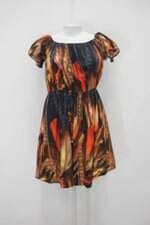 Vestido feminino estampado com Forro