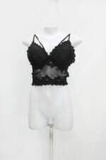Regata cropped feminina preta com Bojo