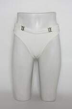 Calcinha de biquíni mais corpo feminina off-white com Sobreposição