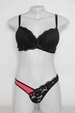 Conjunto d'prado feminina bicolor com Renda