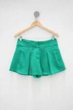 Shorts espaço feminino verde com Pregas