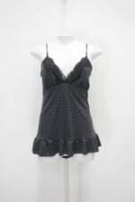 Baby doll feminino preto com Renda