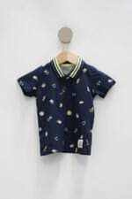 Camiseta Infantil puc azul estampada