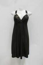 Vestido clio feminino preto brilhante com Forro