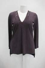 Blusa tigrara feminina roxa com Ilhós e Barra Mullet