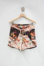 Shorts aquamar feminino estampado com Sobreposição
