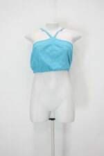 Blusa cropped feminina azul