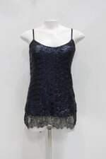 Regata de paetê mob feminina azul com Renda