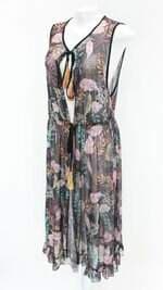 Vestido zinzane feminino estampado com Pom Pom