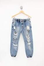 Calça Jeans renner feminina azul com Cós com elástico