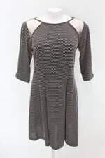 Vestido antix feminino estampado com Recortes e Tule