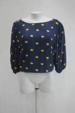Blusa my favorite thing(s) feminina azul estampada com Recortes