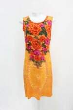 Vestido feminino estampado com Aplique