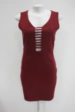 Vestido debrum feminino vinho com Tiras